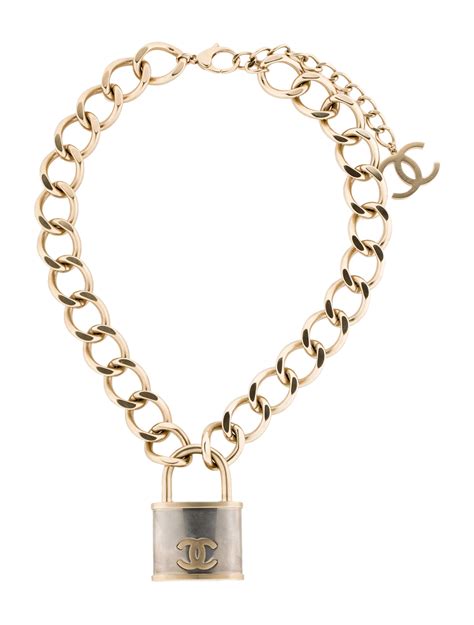 fake chanel padlock necklace|chanel necklace logo check.